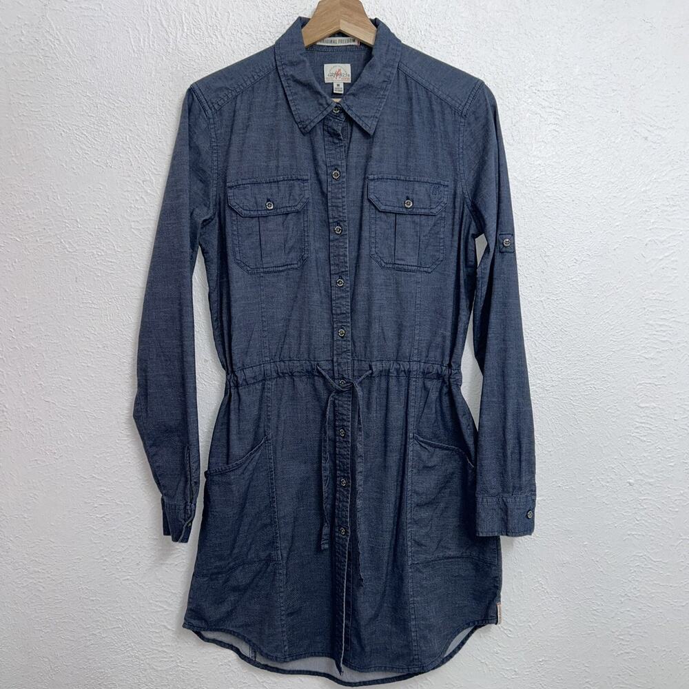 Gramicci Original Freedom Ventura Shirt Dress Blue Chambray Women's Medium